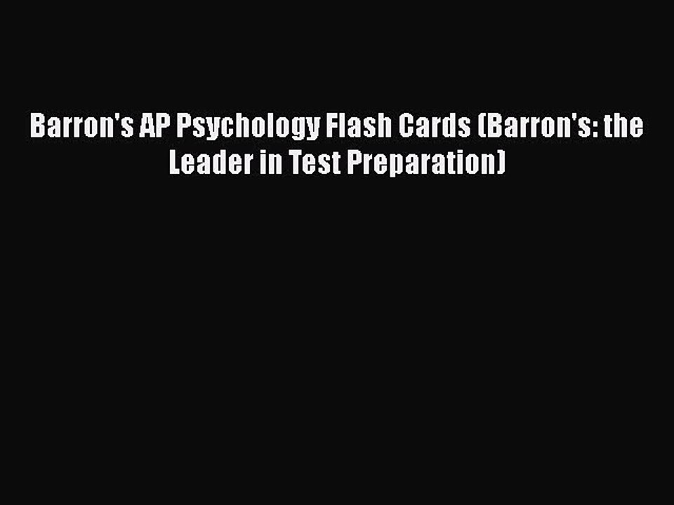 Read Barron's AP Psychology Flash Cards (Barron's: the Leader in Test Preparation) Ebook Free