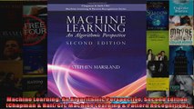 Machine Learning An Algorithmic Perspective Second Edition Chapman  HallCrc Machine