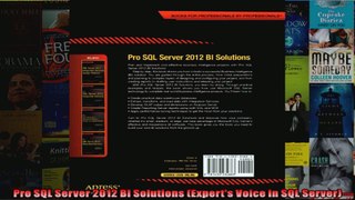 Pro SQL Server 2012 BI Solutions Experts Voice in SQL Server