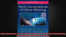 Next Generation of Data Mining Chapman  HallCRC Data Mining and Knowledge Discovery