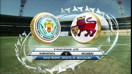 Vinay Kumar 6 Wickets Karnataka V Mumbai Ranji Trophy 2014 15