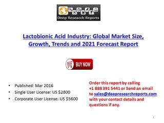Lactobionic Acid Industry Global Market Trends, Share, Size and 2021 Forecast Report