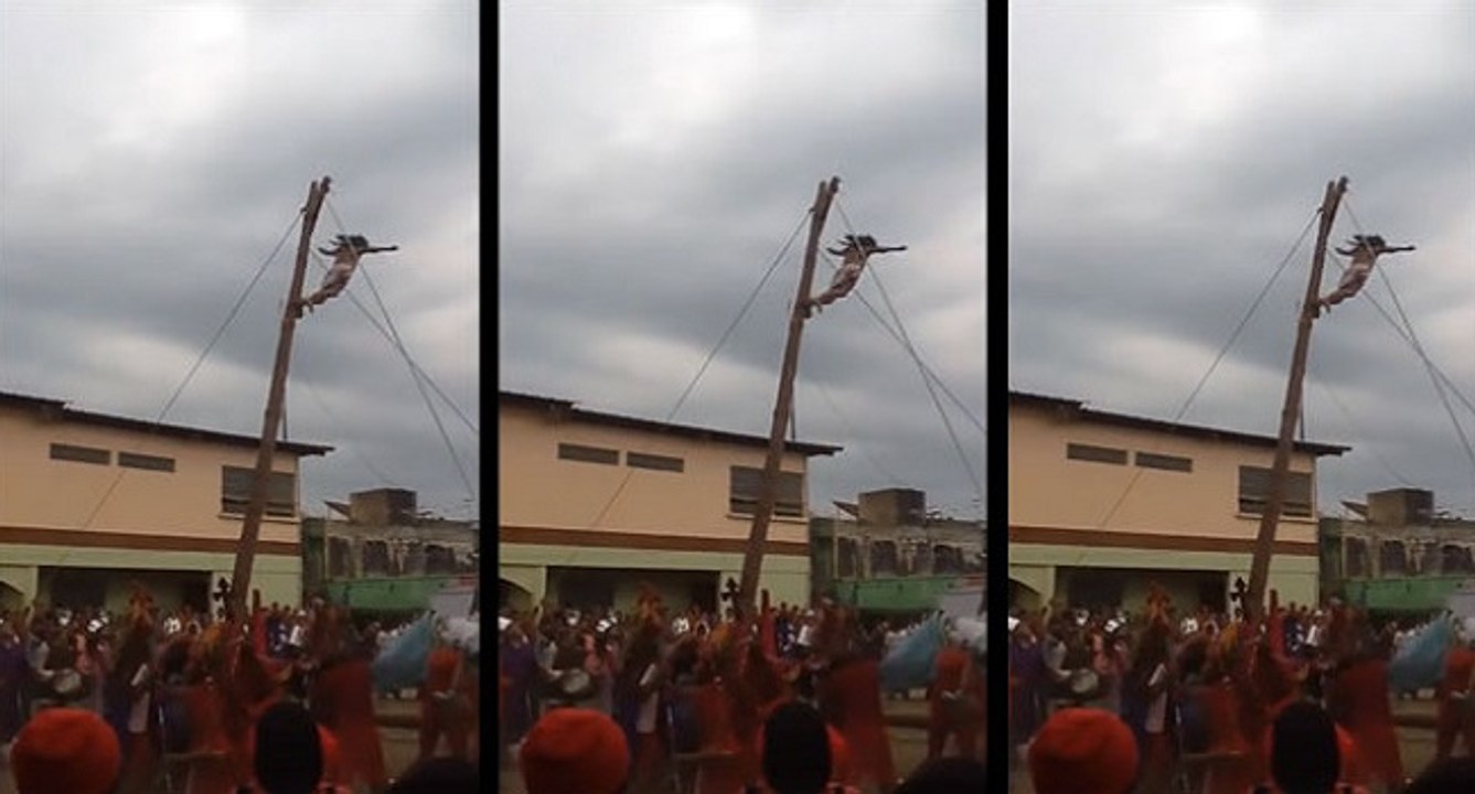 Un faux Jésus fait une chute spectaculaire
