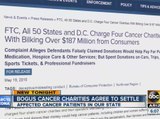 Bogus cancer charities agree to settle
