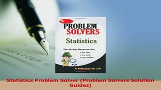 Download  Statistics Problem Solver Problem Solvers Solution Guides Read Online
