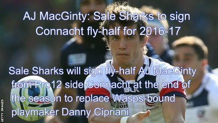 RUGBY HIGHLIGHTS:AJ MacGinty, Sale Sharks to sign Connacht fly-half for 2016-17