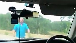 Classic Russian road-rage. He got what he deserved.