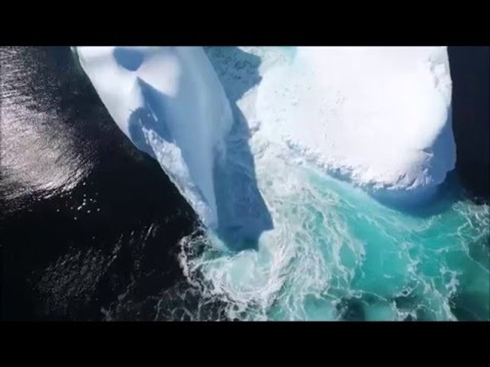 Stunning Drone Footage of Icebergs Off Newfoundland Coast