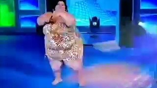 Big fat lady dancing on indian song........