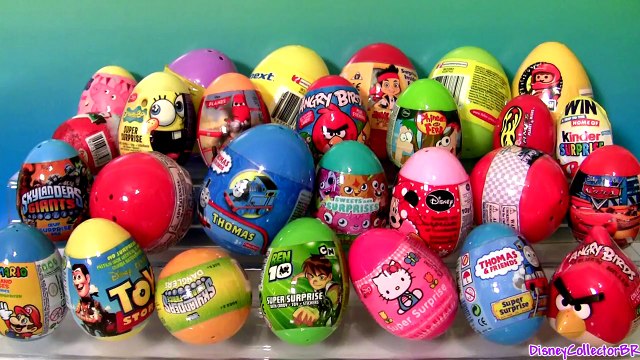 Huge Toy Surprise Eggs Planes Skylanders AngryBirds Thomas Batman Superman Kinder Disney b