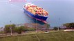 Container ship sails straight to shore by universi - 360P