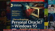 Developing Personal Oracle 7 for Windows 95 Applications