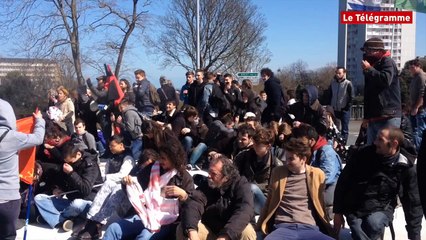 下载视频: Saint-Brieuc. Loi travail : fin de manif au gaz lacrymogène