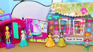 Lalaloopsy Mermaid Dolls Polly Pocket & Frozen Elsa Dress Up With Disney Princess Magic Cl