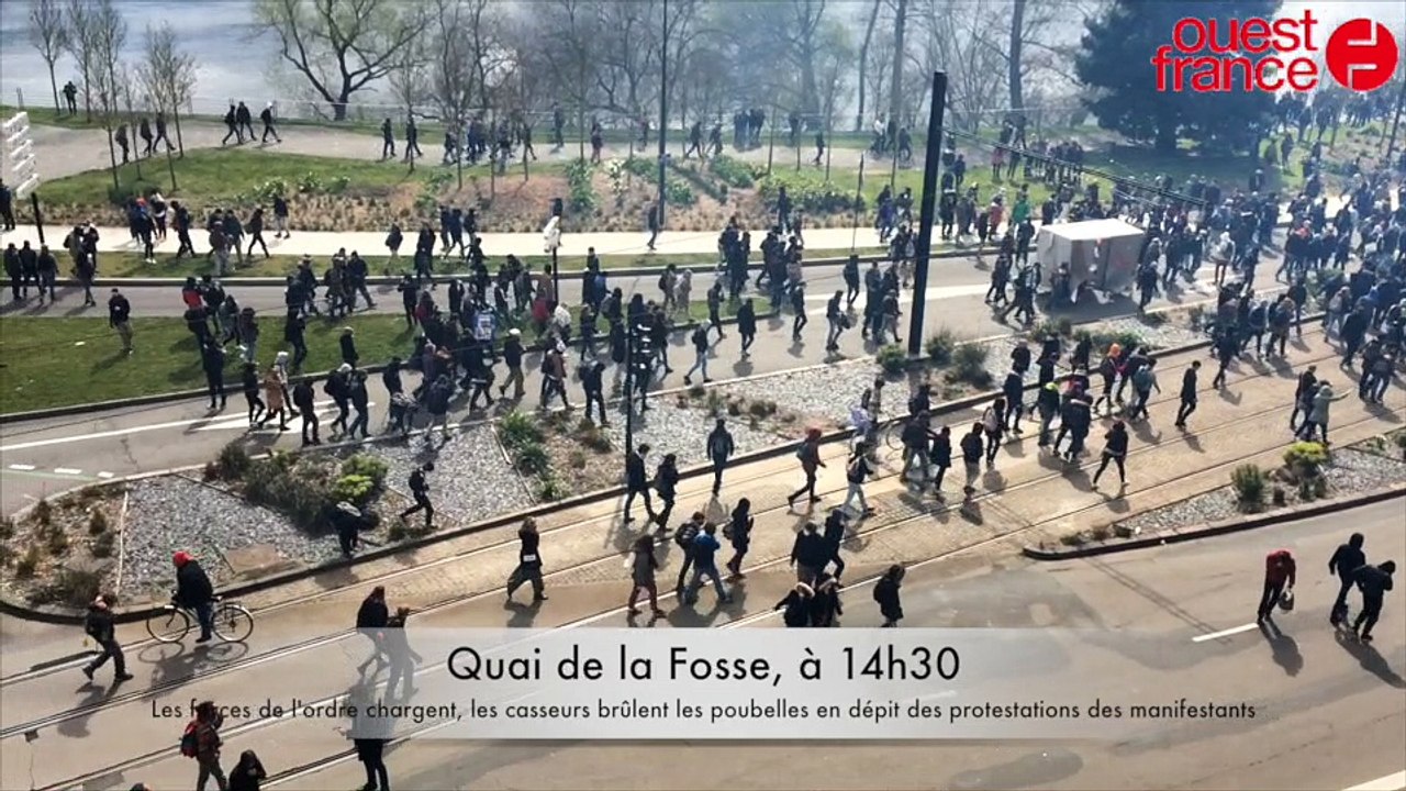 Manif du 31, quai de la Fosse à Nantes, 14h30