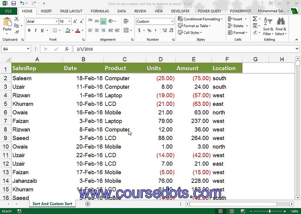 How to Use Sort And Custom Sort In Excel