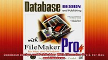 Database Design and Publishing With Filemaker Pro 4 For Mac and Windows