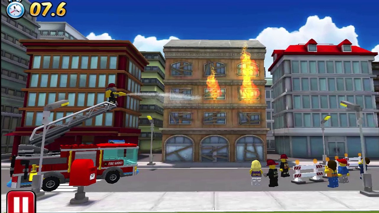 Лего мультик.(Lego city).Пожарная машина.Пожарные тушат пожар.