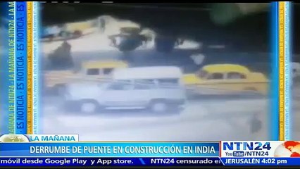 Impactantes imágenes: vea cómo un puente se derrumba en India llevándose todo a su paso