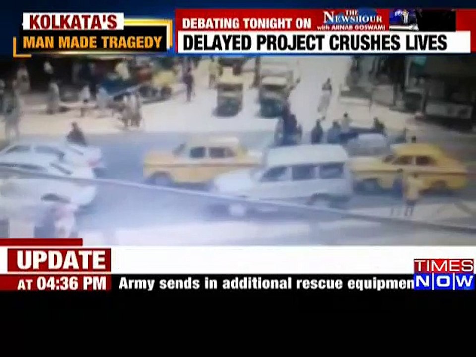 Kolkata flyover collapse caught on CCTV