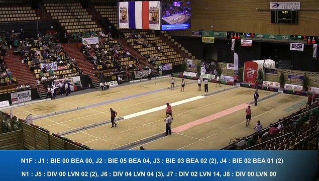 Second tour intégral, tir rapide en double, Finale N1 et N1F, Sport Boules, Clermont-Ferrand 2016