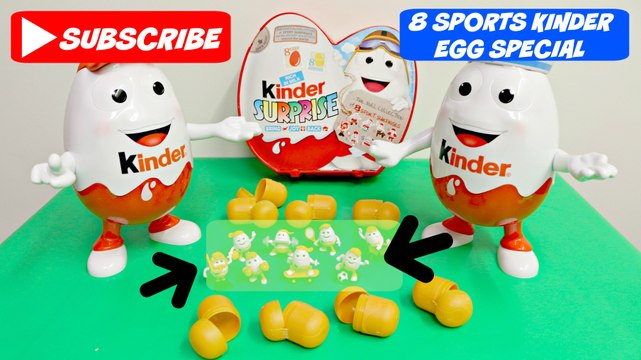 Kinder Surprise 8 Eggs SPORTS SPECIAL unboxing Huevos Sorpresa Subscribe Now