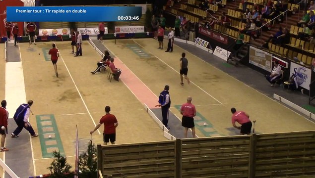 Premier tour, tir rapide en double, Finale N1 et N1F, Sport Boules, Clermont-Ferrand 2016
