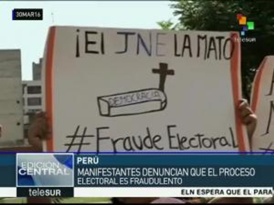 Peruanos denuncian que el proceso electoral es fraudulento