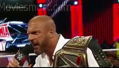 WWE RAW 28/3/2016 Roman Reigns Attack Triple H interface Sheamus barrett Rusev Start Usos HD