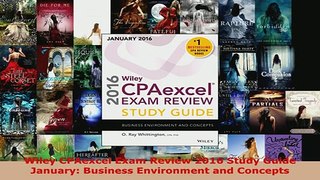 PDF  Wiley CPAexcel Exam Review 2016 Study Guide January Business Environment and Concepts Download Full Ebook