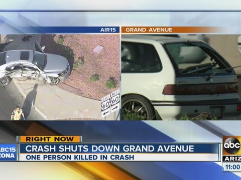 Crash shuts down Grand Avenue
