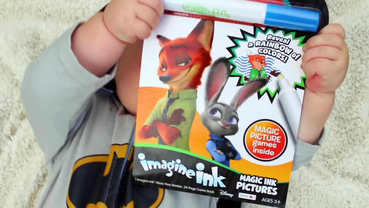 ZOOTOPIA Imagine Ink Rainbow Color Pen Art Book with Surprise Pictures Baby BATMAN Kids Family Fun