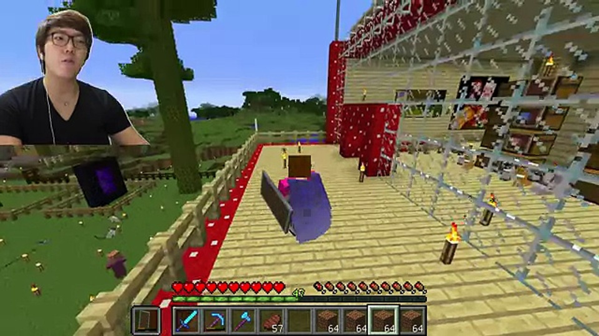 マインクラフト 滑空翼で空飛んでみた そして村人にパンの雨を降らすのだ ヒカキンのマイクラ実況 Part108 ヒカクラ Video Dailymotion