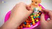 Bubble Gum Baby Doll Bath Time Playing With Gum ball Candy Ball Surprise Toys