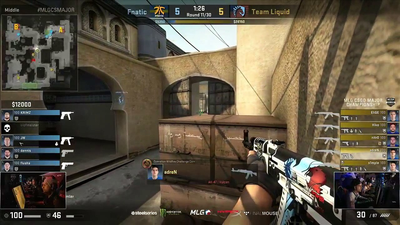CSGO Fnatic vs Team Liquid MLG Columbus [Dust2] BO1 Part2