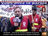 Télévision-Bordeaux-33 la grande Manif du 31 Mars 2016 nous étions plus de 40 mille personnes dans Bordeaux
