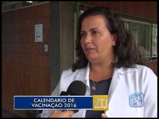 12-01-2016 - CALENDÁRIO DE VACINAÇÃO - ZOOM TV JORNAL