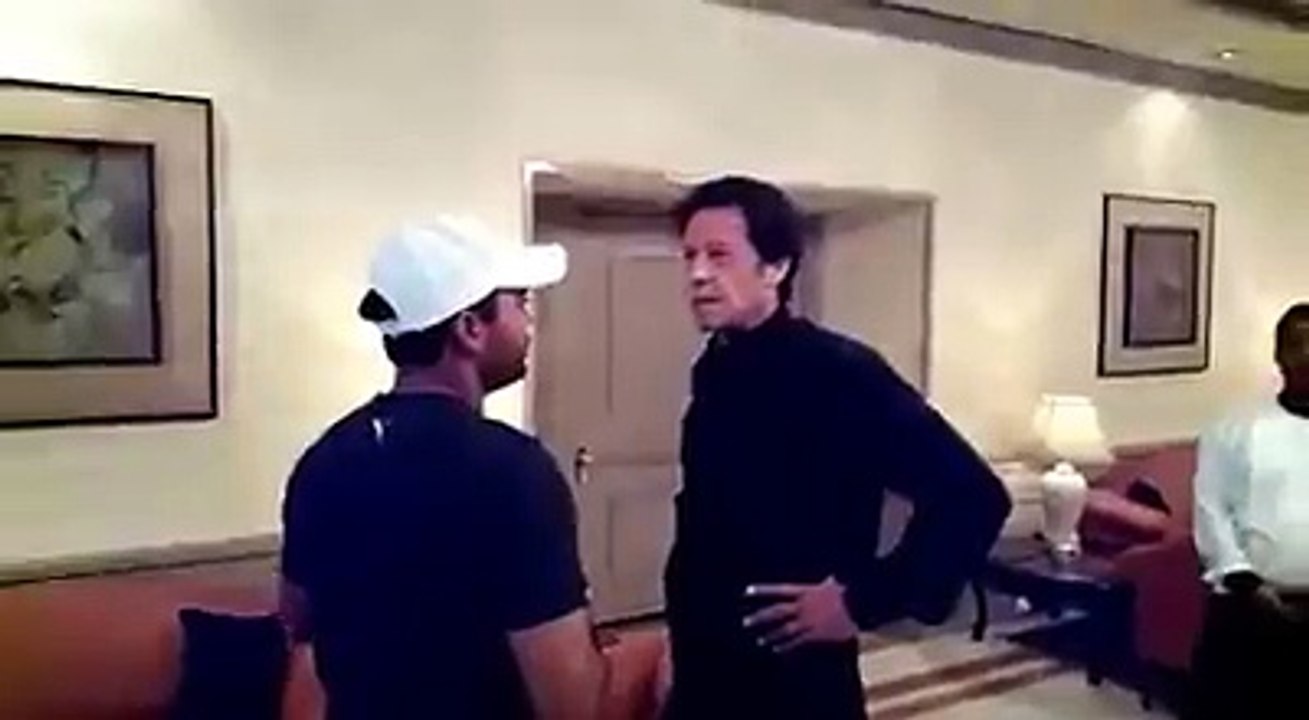 Umar Akmal complaining to Imran Khan