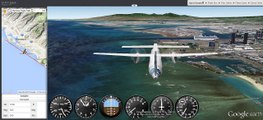 Flight Simulator Dash8 Landing at Honolulu Hawaii