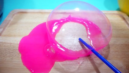 DIY How to make Pink Balloon Clay Slime! Magic glue Flubber