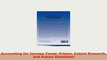 PDF  Accounting for Income Taxes Primer Extant Research and Future Directions PDF Full Ebook