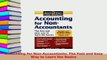 PDF  Accounting for NonAccountants The Fast and Easy Way to Learn the Basics PDF Online