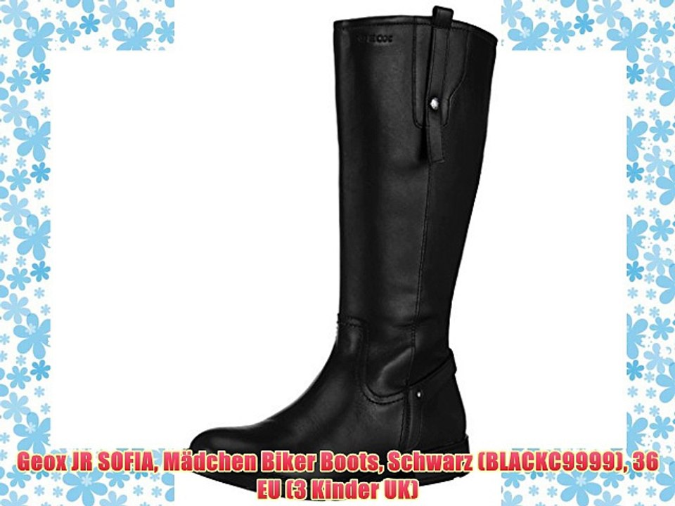 Geox JR SOFIA M?dchen Biker Boots Schwarz (BLACKC9999) 36 EU (3 Kinder UK)