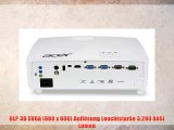 Acer P1185 3D SVGA DLP-Projektor (direkt 3D-f?hig ?ber HDMI 1.4a 3.200 ANSI Lumen Kontrast