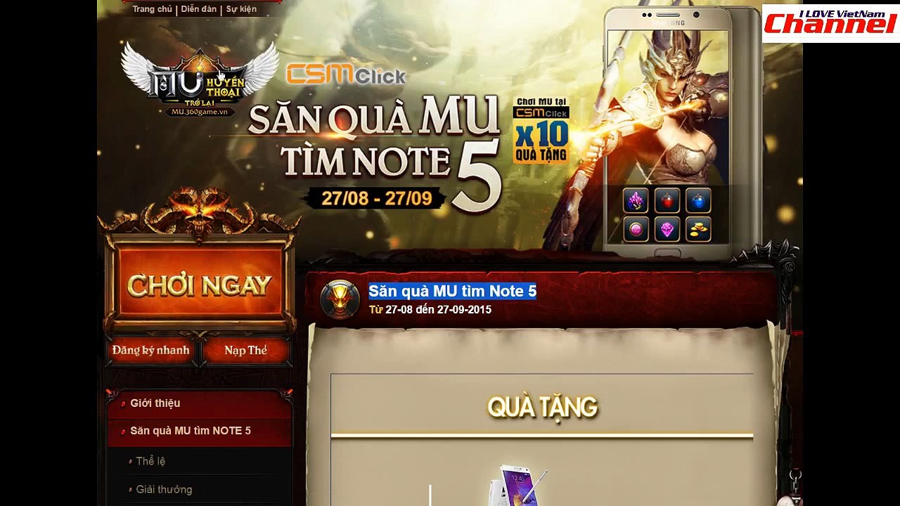 182. Hướng Dẫn Chơi MU Huyền Thoại tìm quà Note 5 Zing Games - Youtube