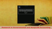 PDF  Research in Governmental and Nonprofit Accounting Free Books