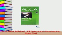 Download  ACCA New Syllabus  F5 Performance Management Study Text Download Full Ebook