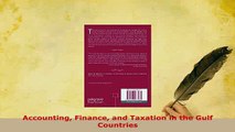 Download  Accounting Finance and Taxation in the Gulf Countries Read Online