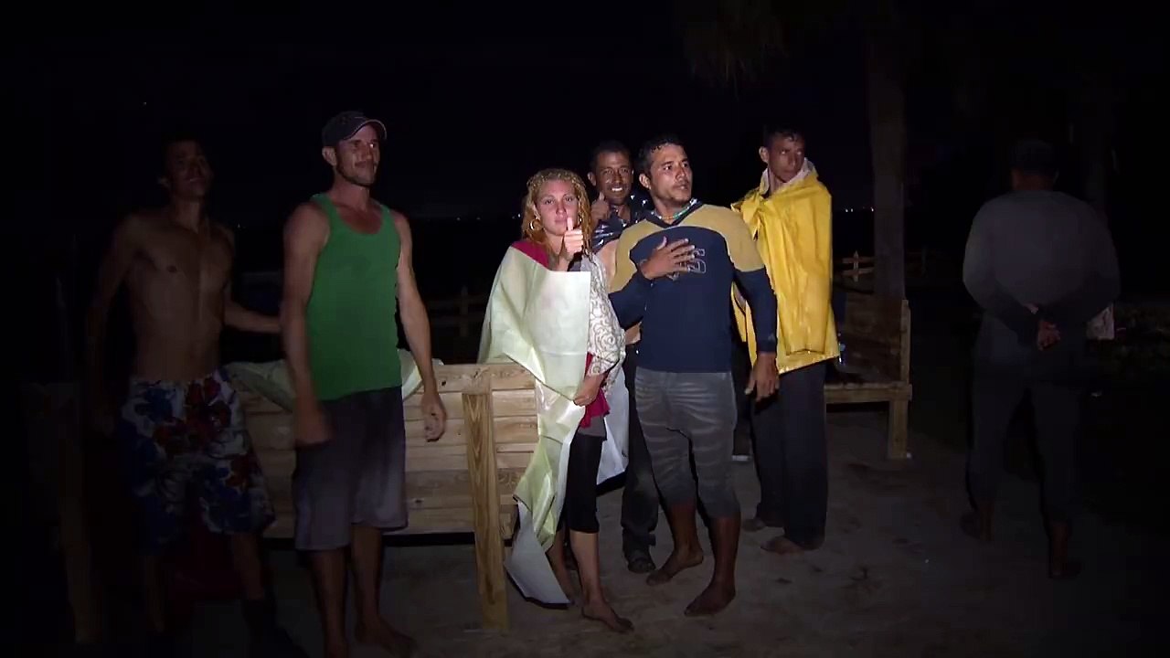 Llegada a Miami de un grupo de balseros cubanos