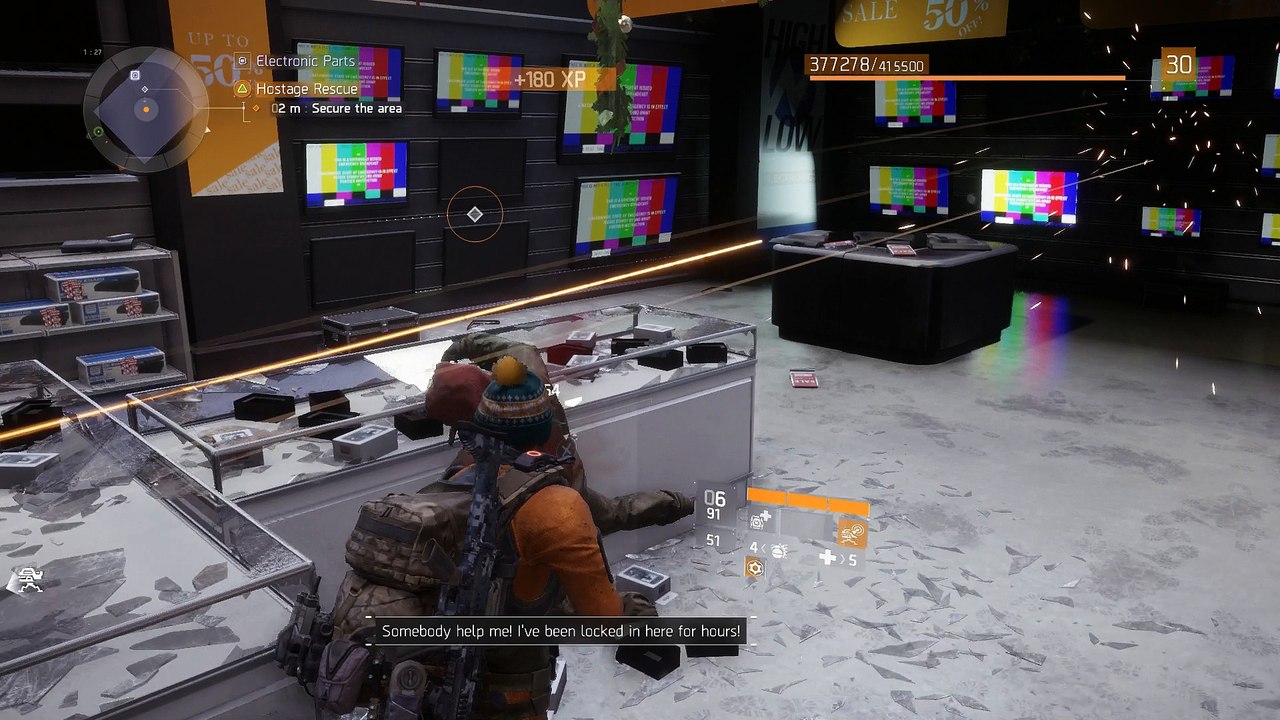 The Division - Hostage Recue on Hudson Yards: Combat, Shooter Mask, Lockpick Door for Loot Gameplay